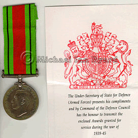 Jack's Medal and notification 1998